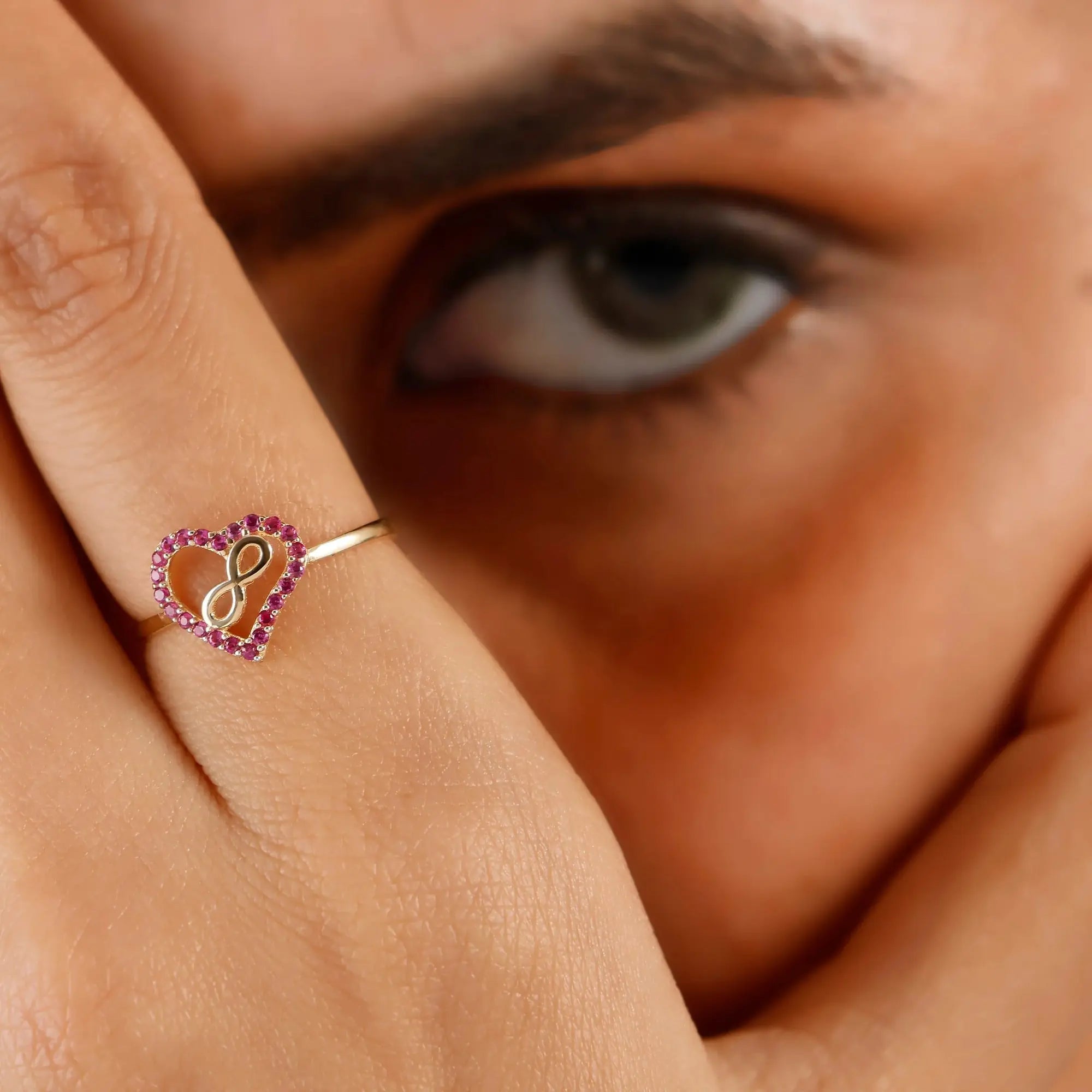 14 Ayar Altın Sonsuz Aşk Yüzük