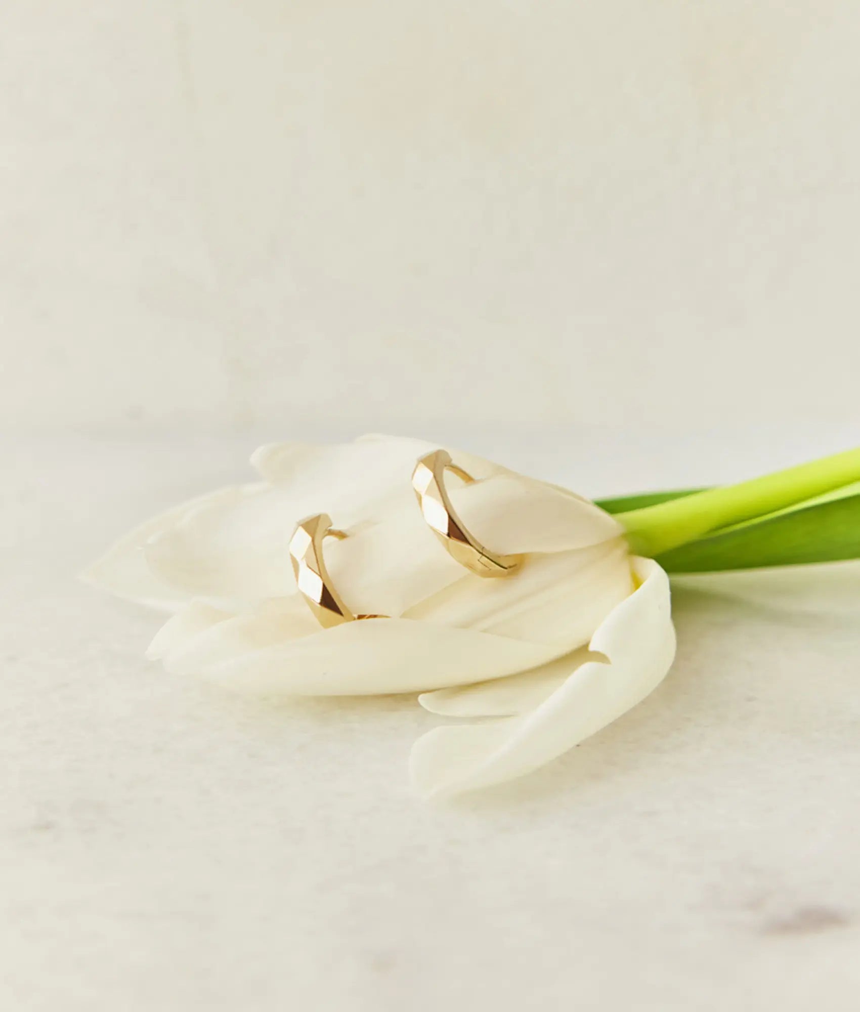 14 Ayar Altın Taşsız Baklava Dilim Halka Küpe 1,7 cm