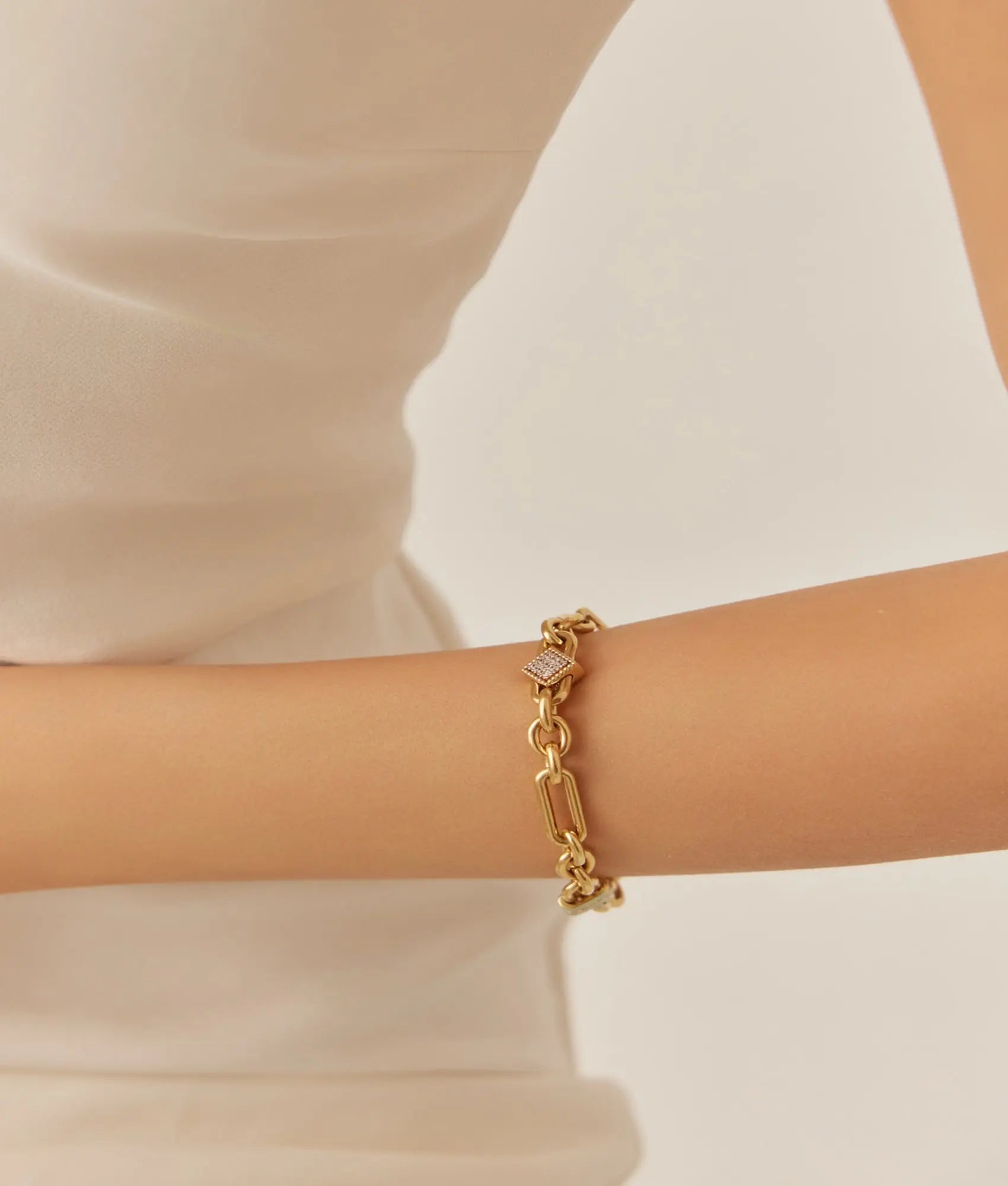 14 Ayar Altın Turkuaz Kilitli Bileklik