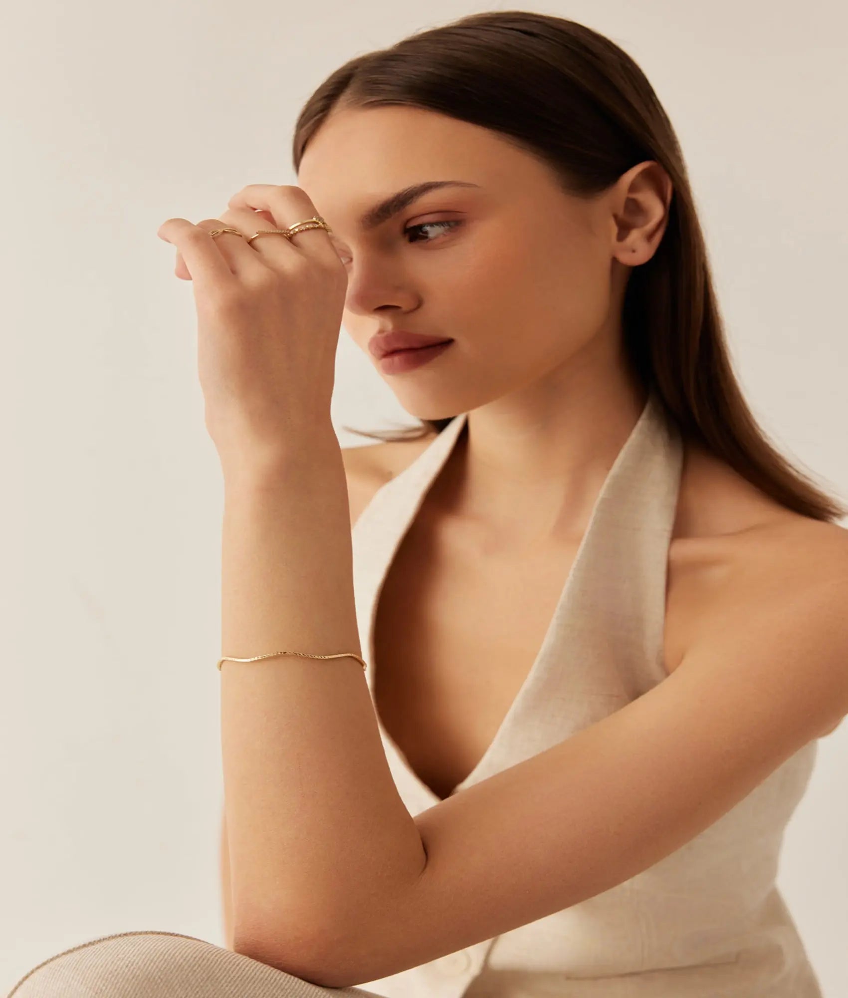 14 Ayar Altın Zikzak Kalemli Kelepçe