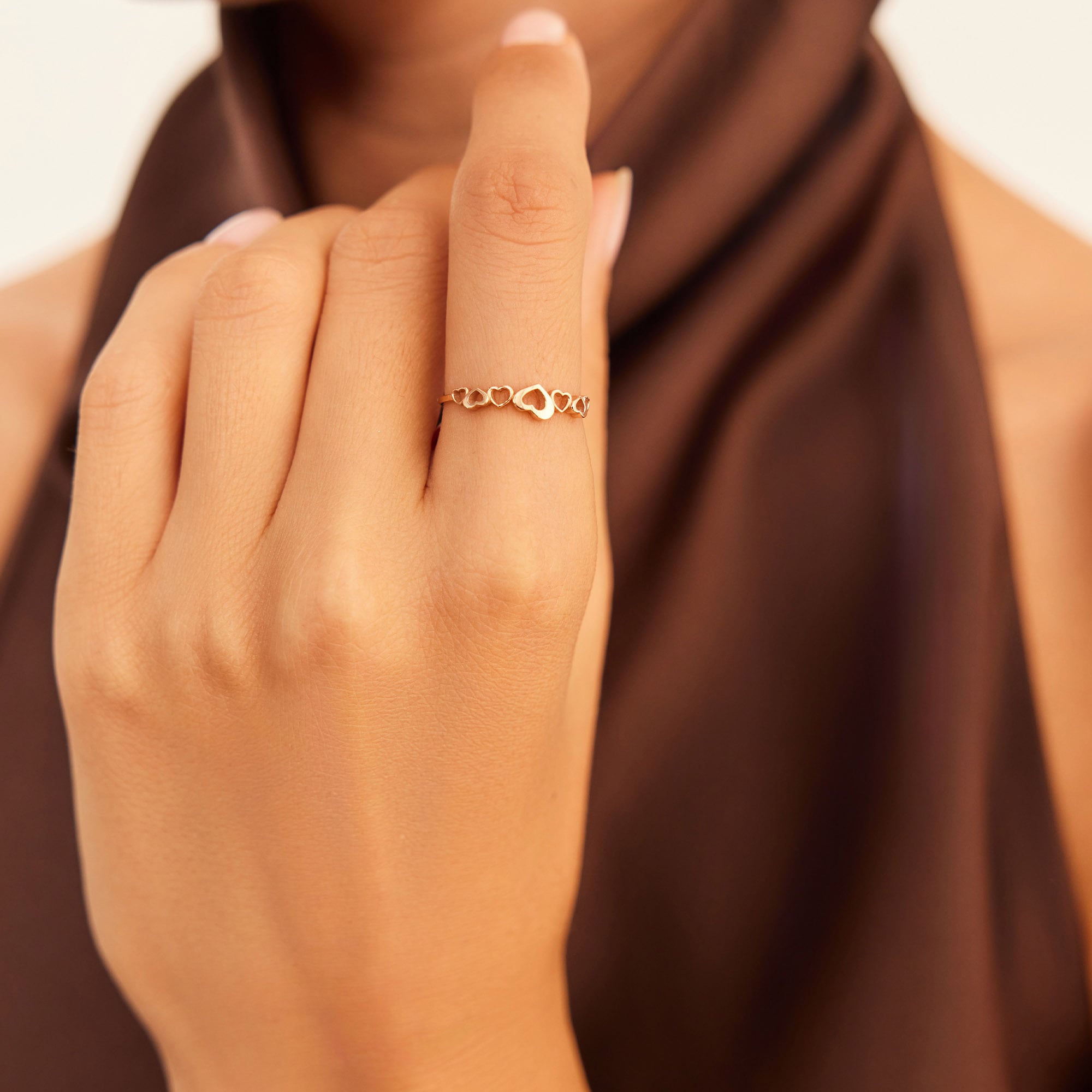 14 Ayar Rose Altın Minik Kalpli Yüzük