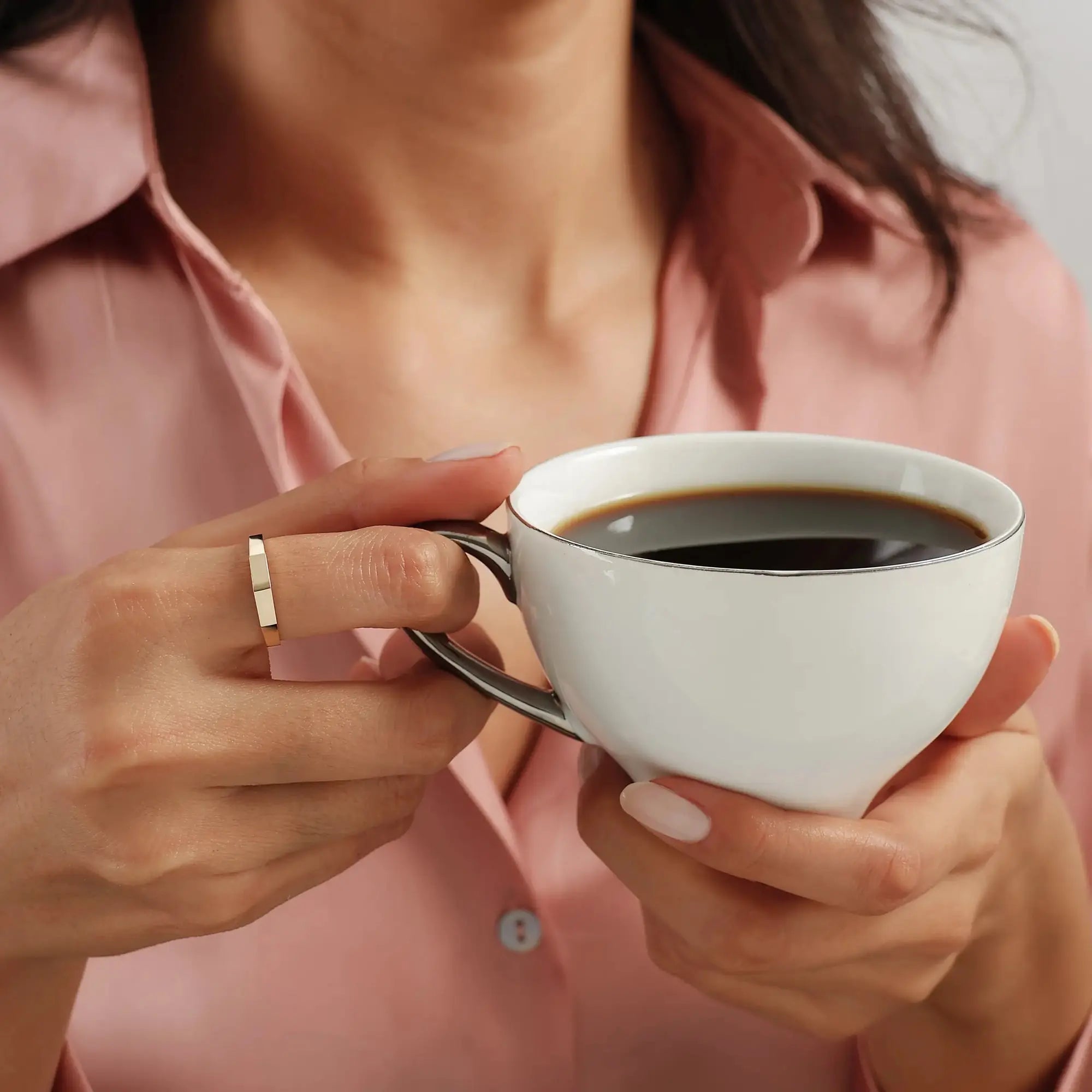 14 Ayar Altın Geometrik Mini Yüzük