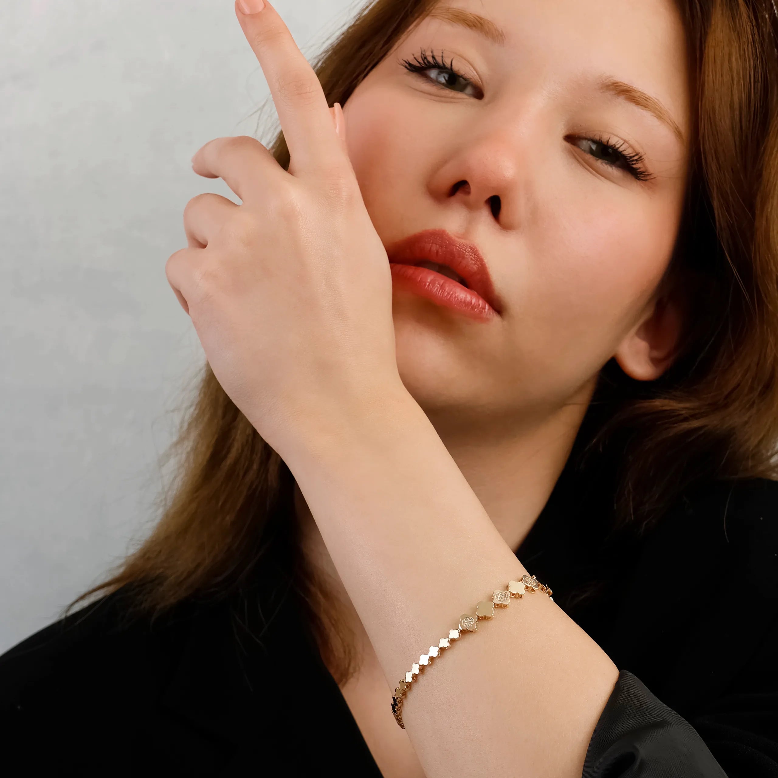 14 Ayar Altın Çiçek Trend Bileklik