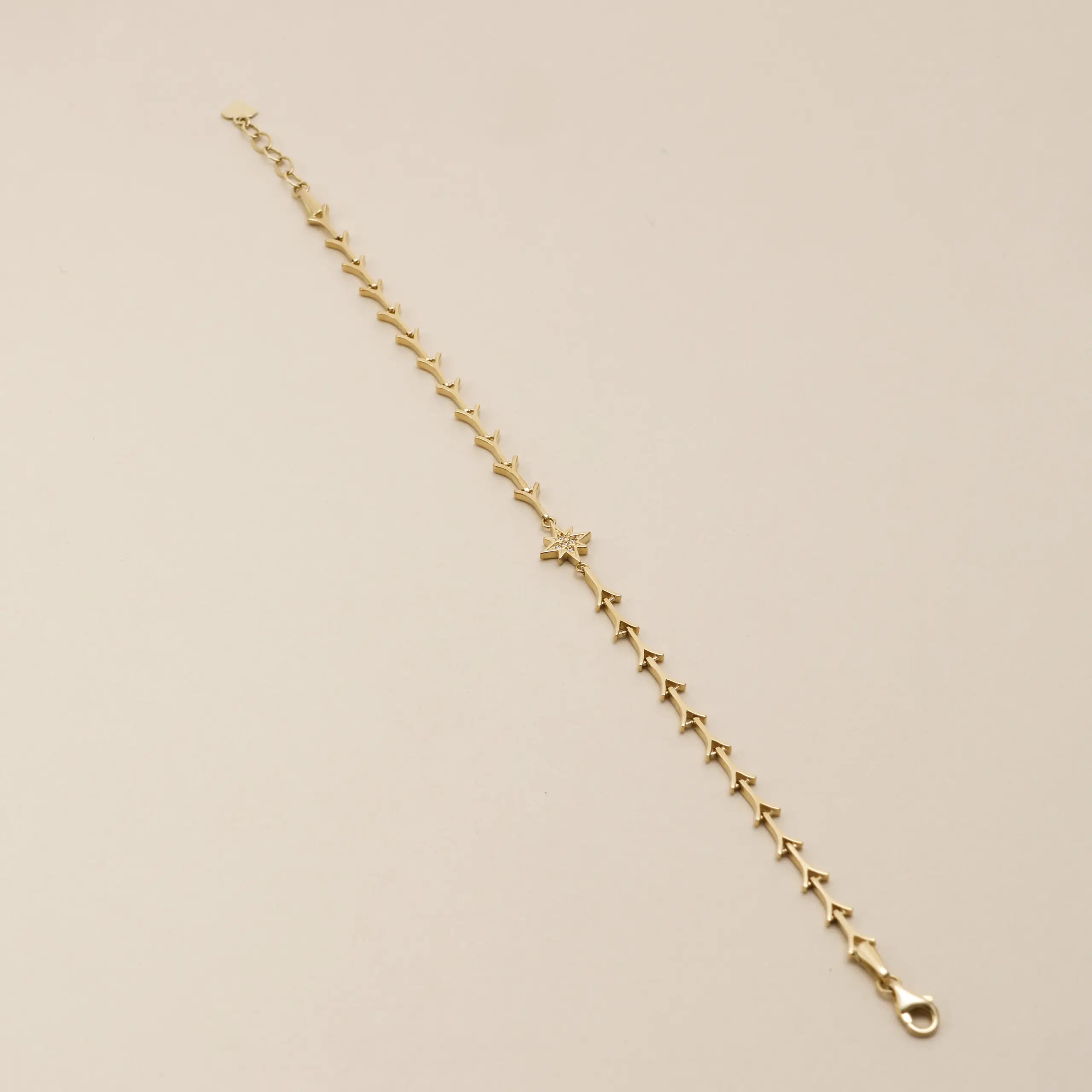 14 Ayar Altın Dallı Yıldız Figür Bileklik